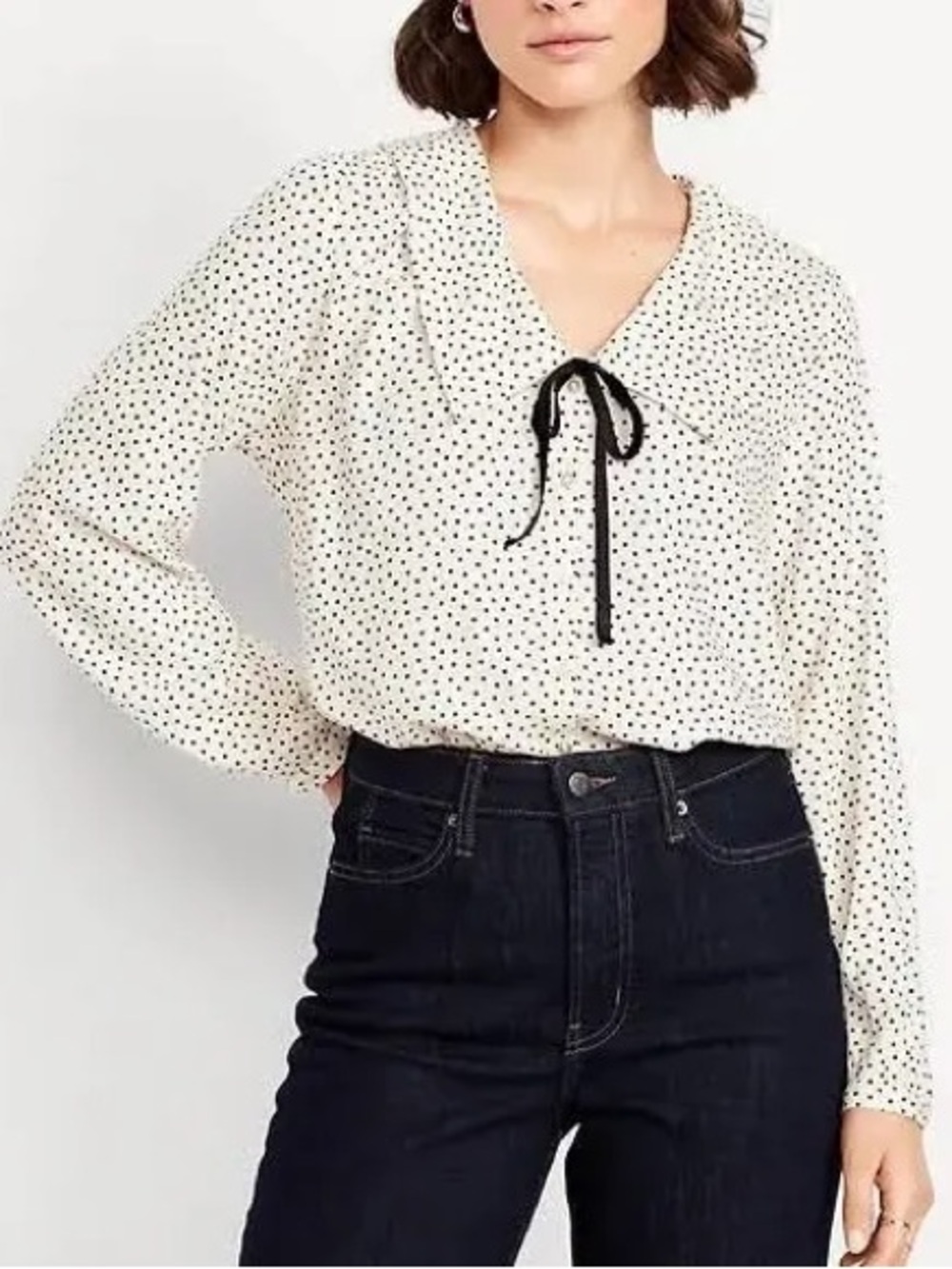 Old Navy polka dot top with velvet bow size 2x nwt